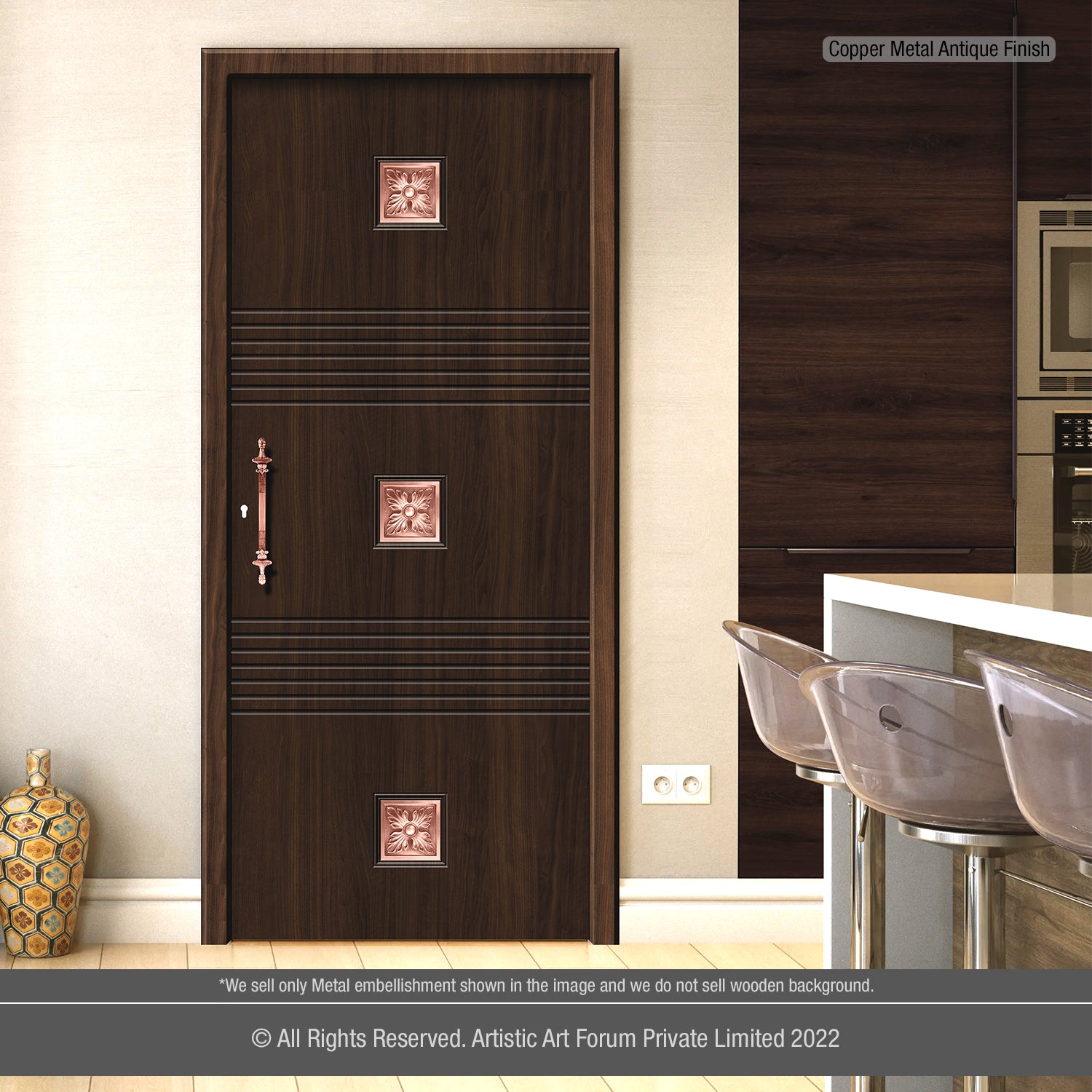 Flower Metal Door Embellishment | For Internal and Entrance Door Design
