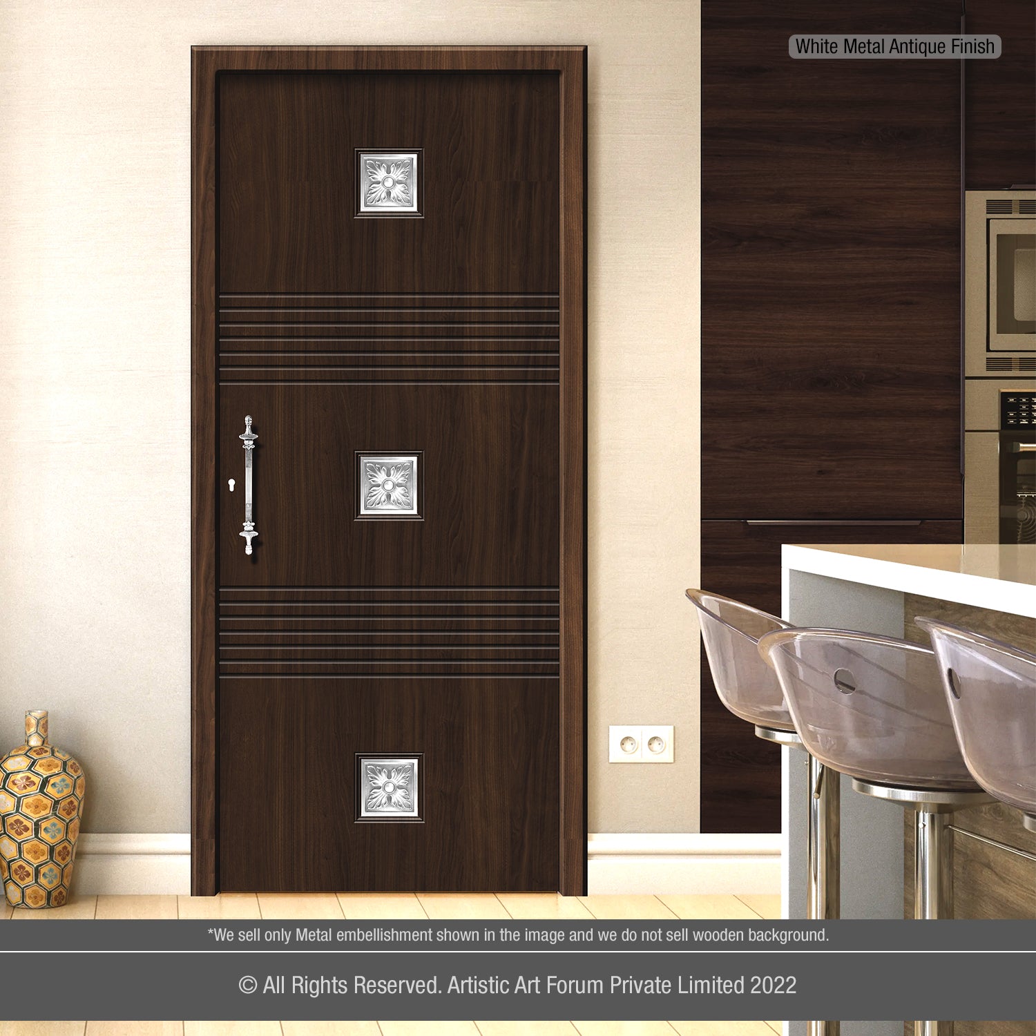 Flower Metal Door Embellishment | For Internal and Entrance Door Design