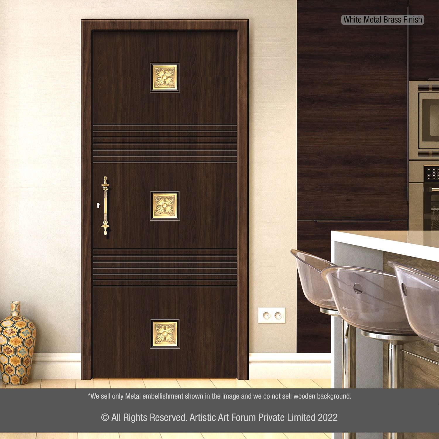 Flower Metal Door Embellishment | For Internal and Entrance Door Design