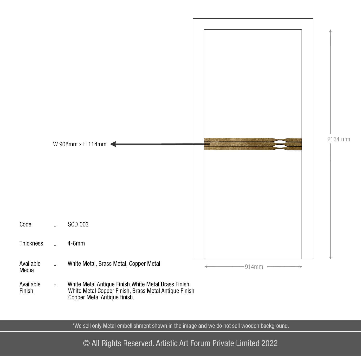 Metal Door Embellishment |  For Internal and Entrance Door Design