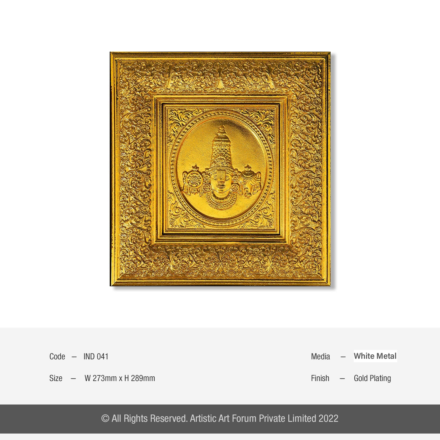 Tirupati Balaji Head Only  Wall Art  |  For Pooja Room Decor
