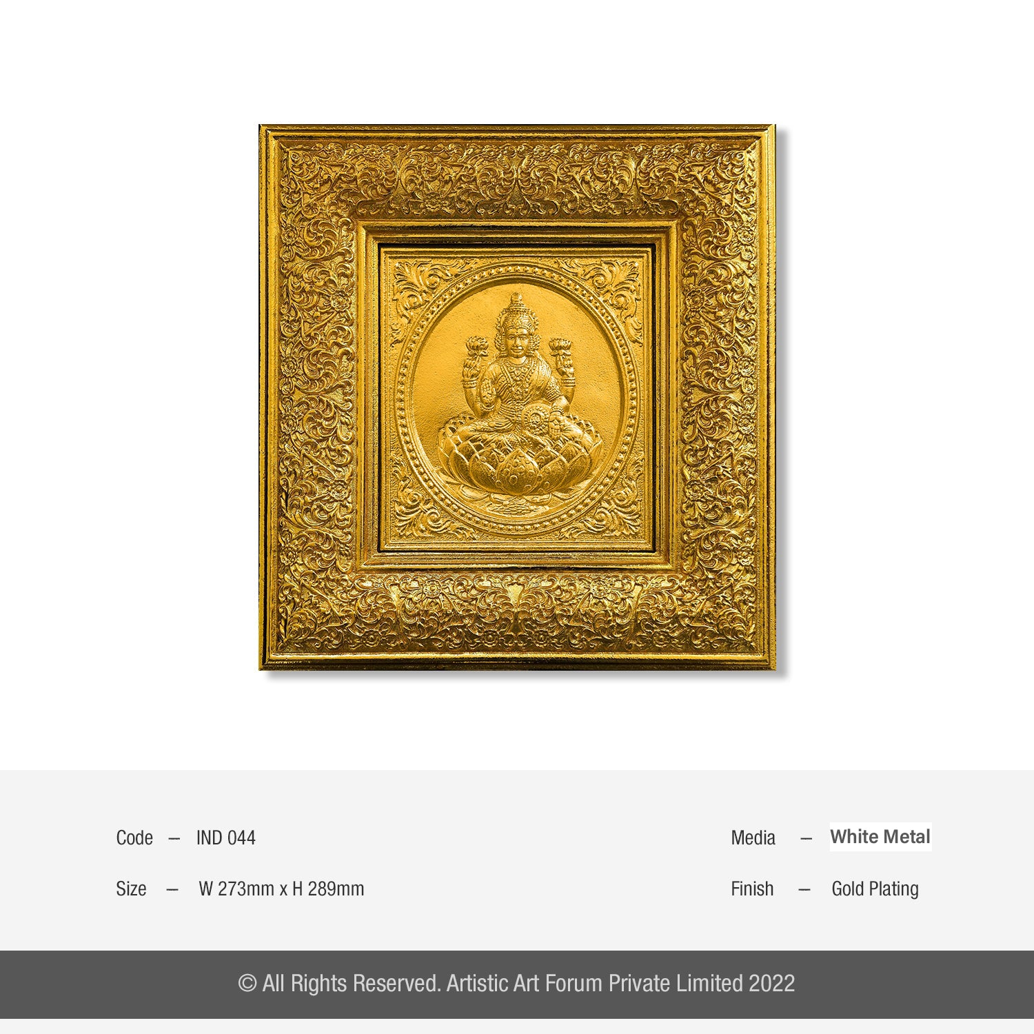 Lakshmi Gold Plated Pooja Wall Decor |  For Home Interior Decor