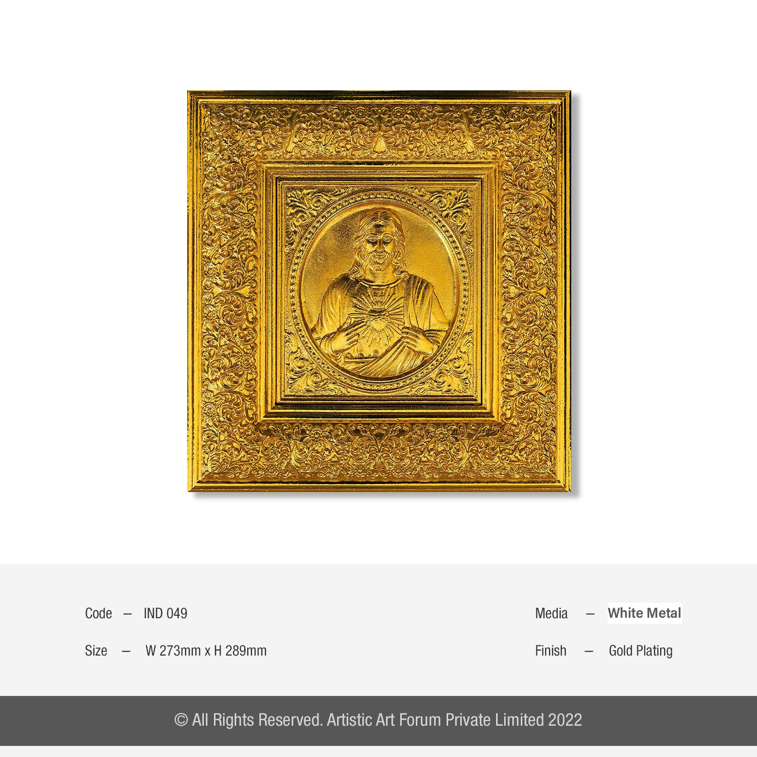 Jesus Christ  Gold Plated  Metal wall art | Home and Office Decor