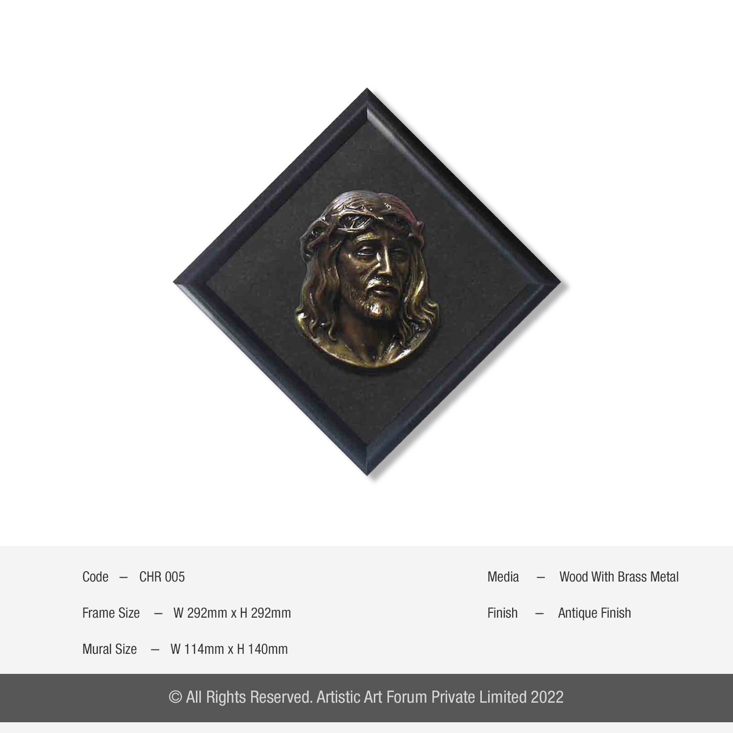 Jesus Head Brass Metal Antique Finish - Artistick's Online