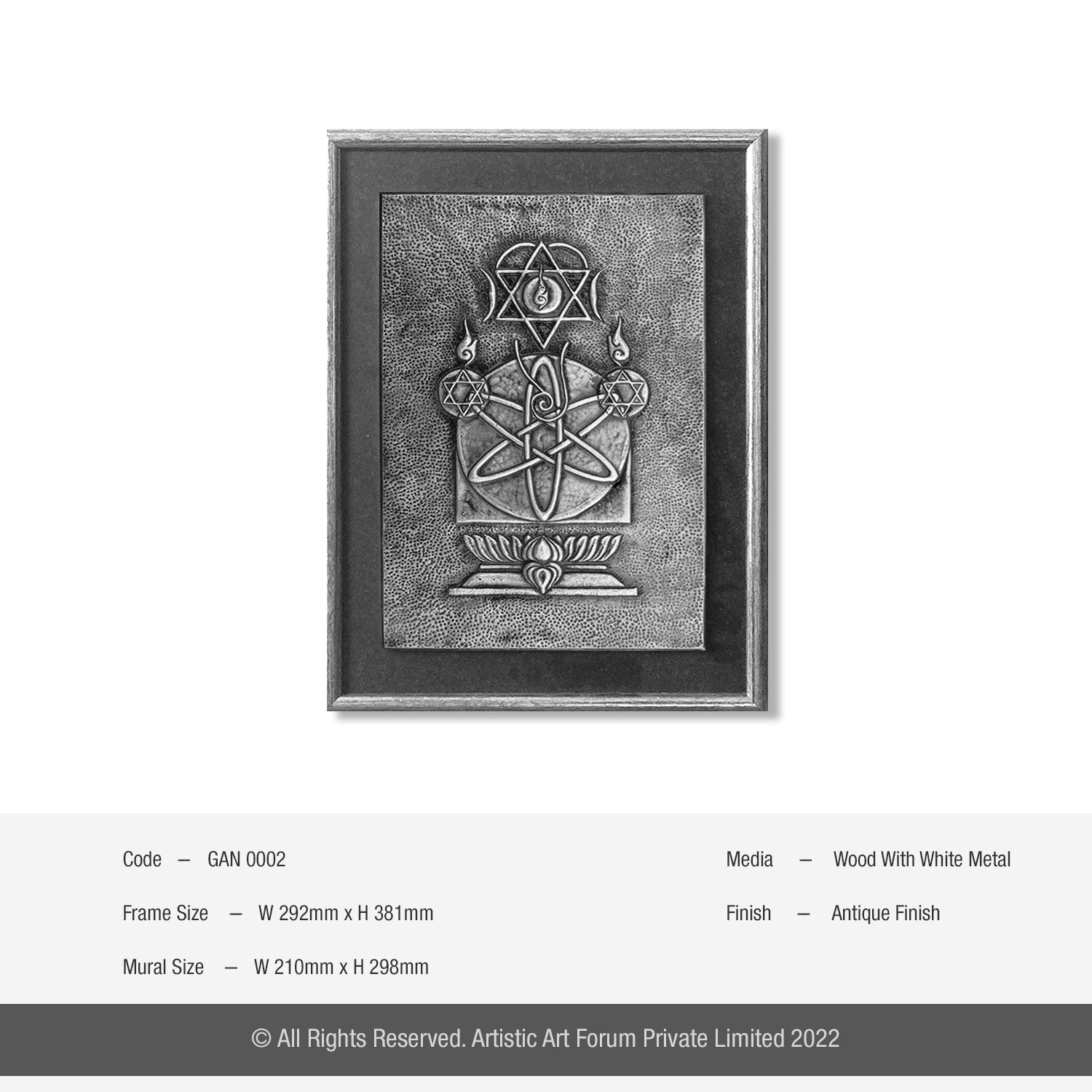 Conceptual Ganesha White Metal Antique Finish - Artistick's Online