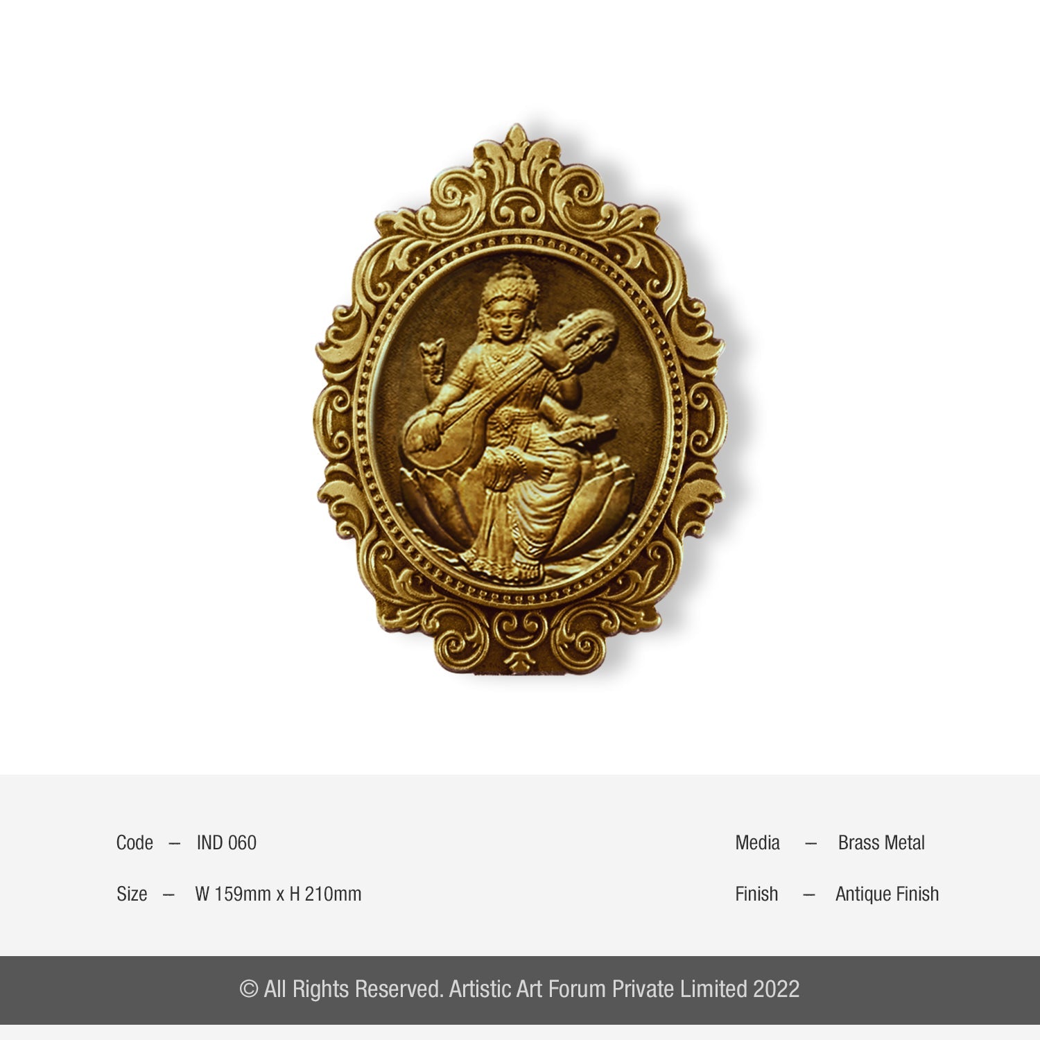 Sarawathi Brass Metal Antique Finish - Artistick's Online