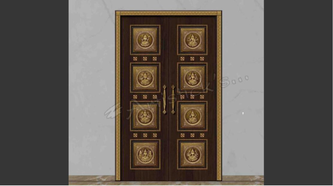 Significance Of Asta Lakshmi In Pooja Room Door Designs In India | Ideas