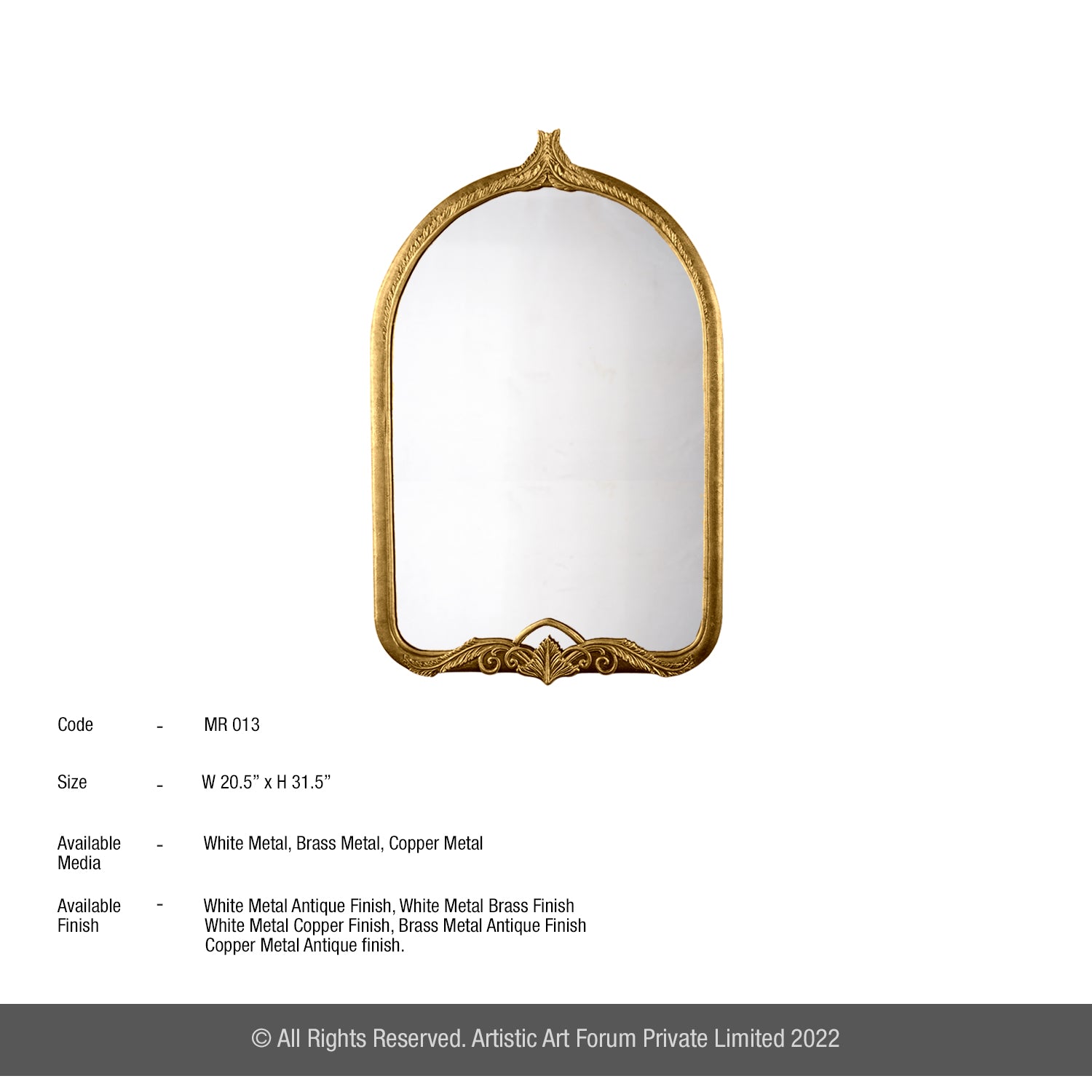 Arch Metal Wall Mirror