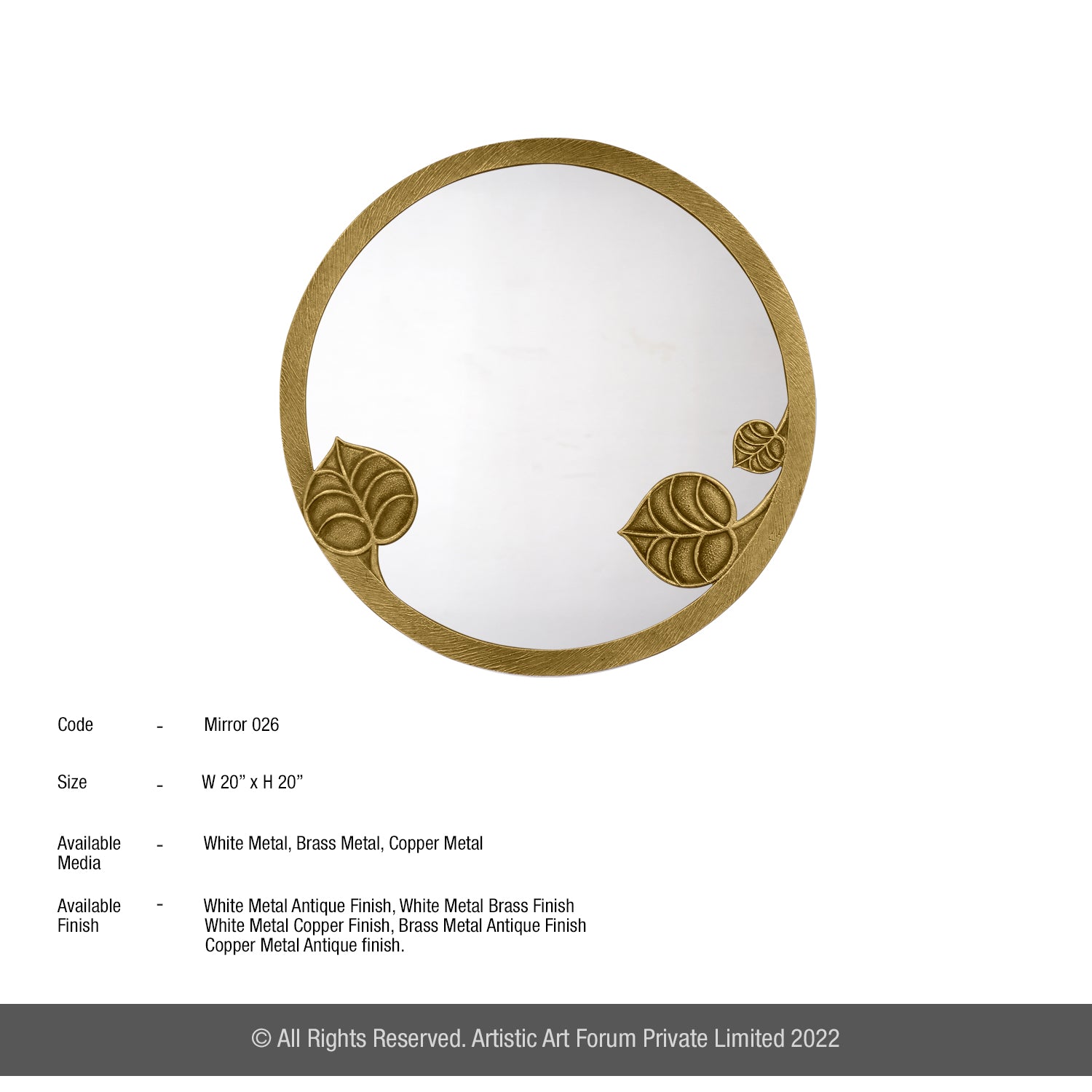 Decorative Round Leaf Wall Mirror