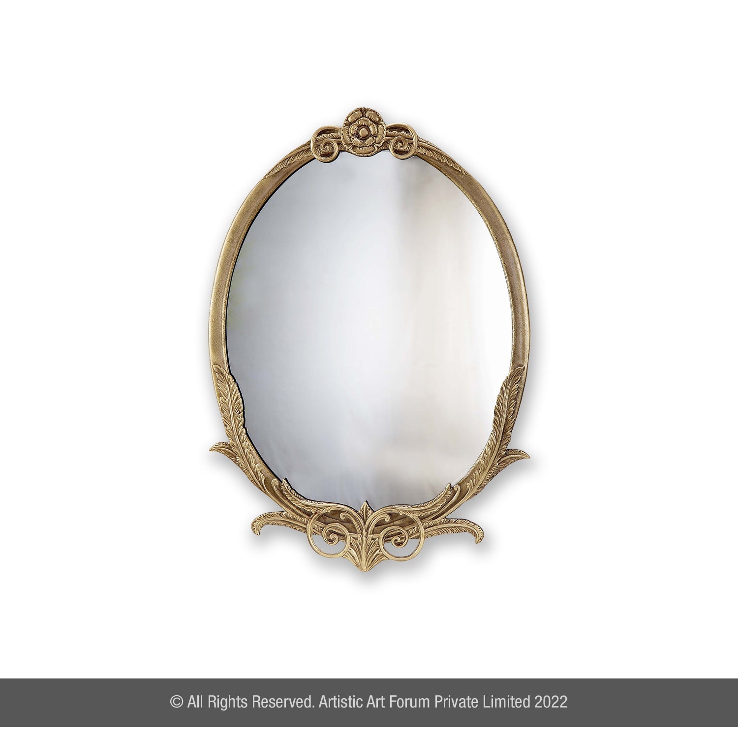 Classic Oval Brass Wall Mirror | For Home Wall Decor