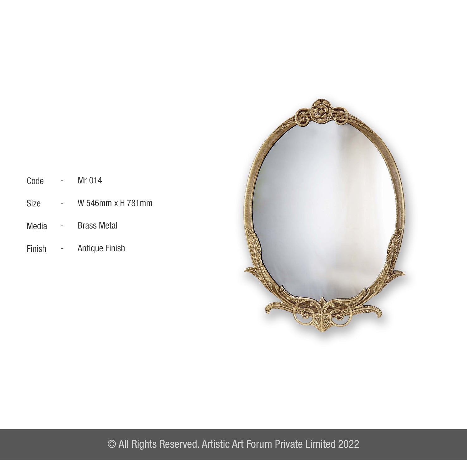 Classic Oval Brass Wall Mirror | For Home Wall Decor