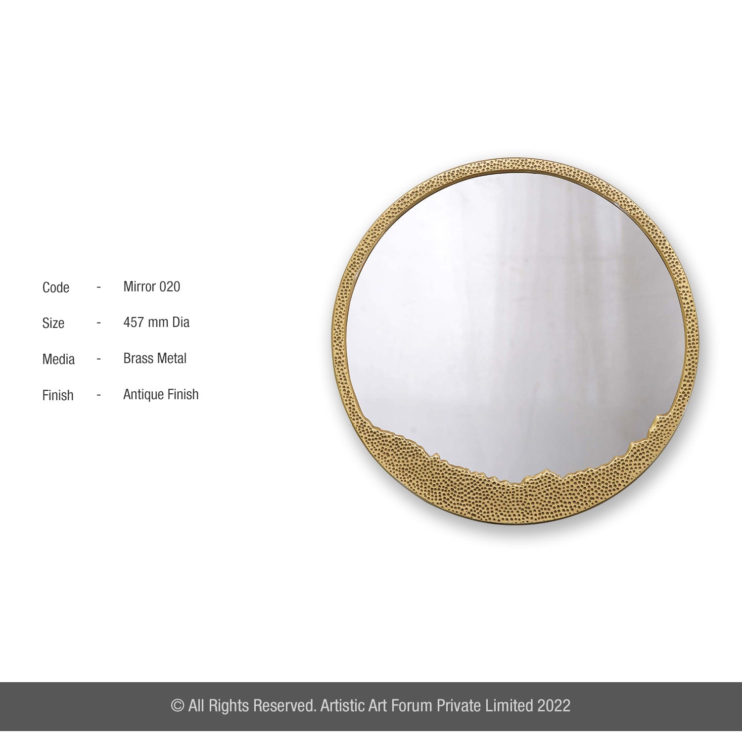 Textured Round Wall Mirror | For Home Wall Decor