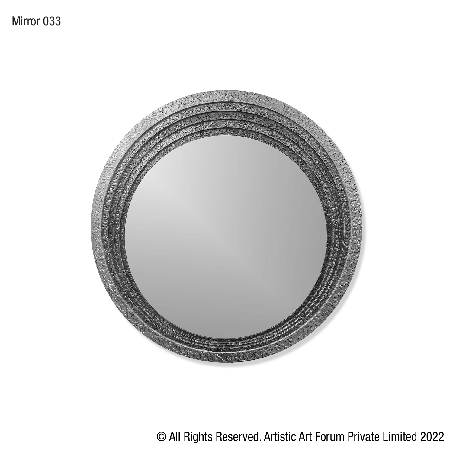 Circular White Metal Anqtique Wall Mirror | For Home Wall Decor