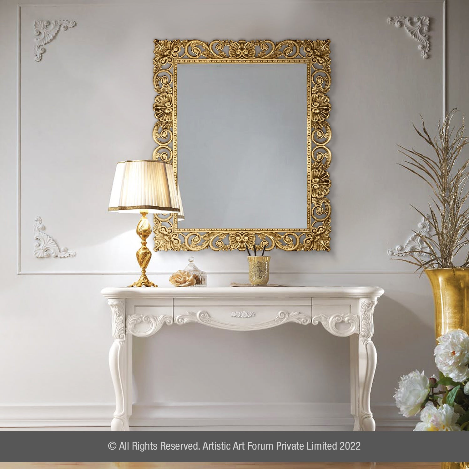 Classic Rectangular Wall Mirror |  For Home Wall Decor