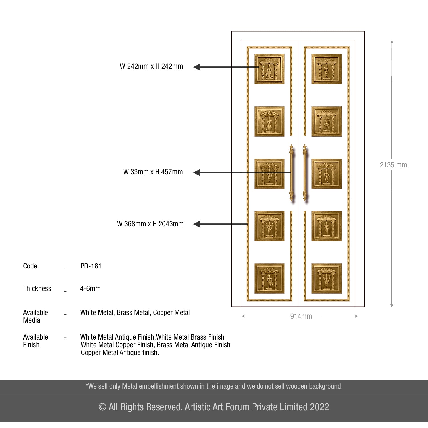 Dasavatharam Pooja Door Aaccessories | For Pooja Room Design