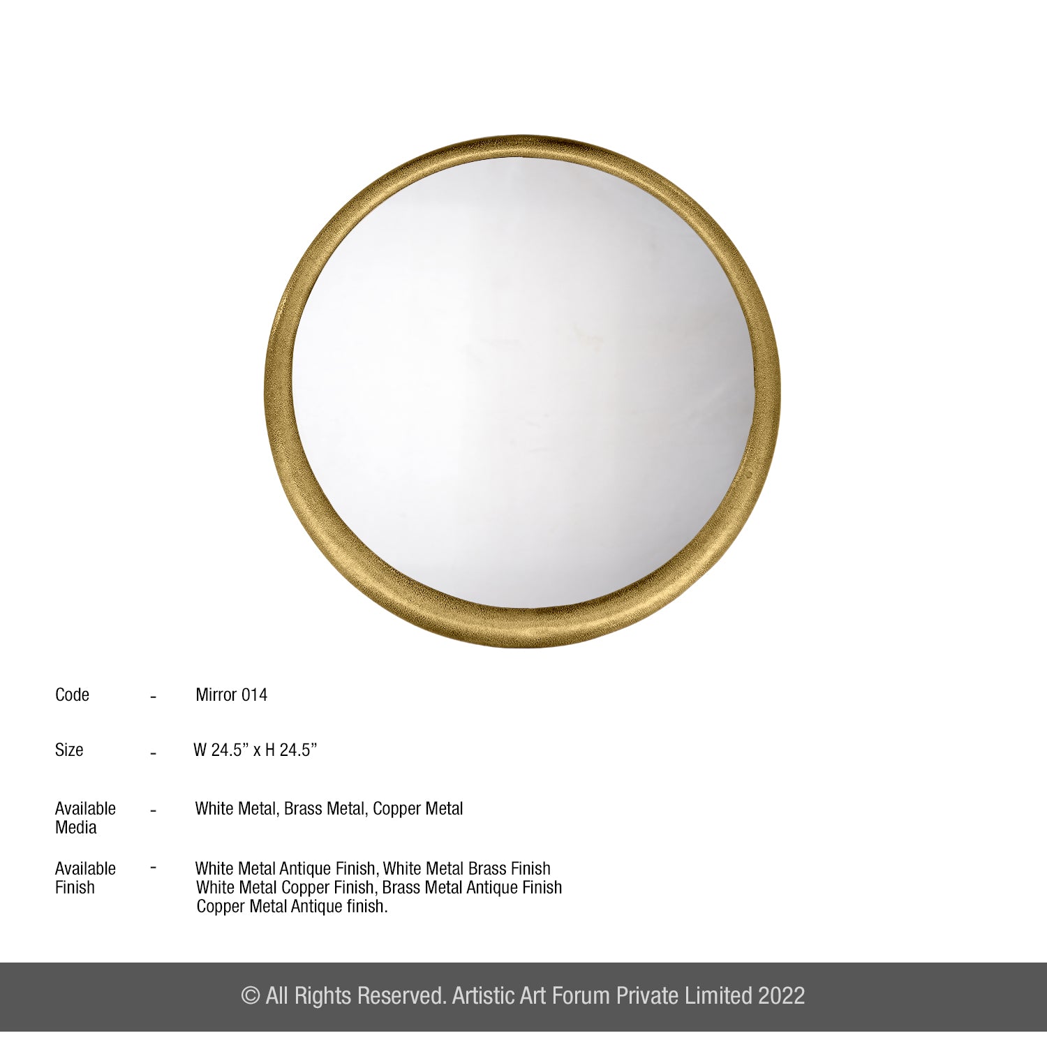 Round Wall Mirror Antique Brass