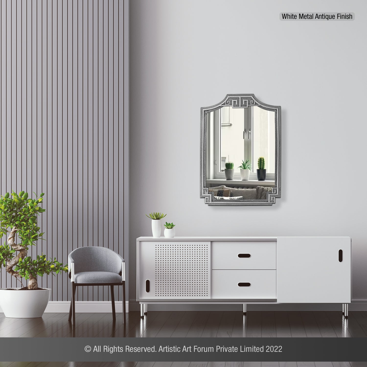 Rectangular decorative mirror with stylish frame for modern home interiors