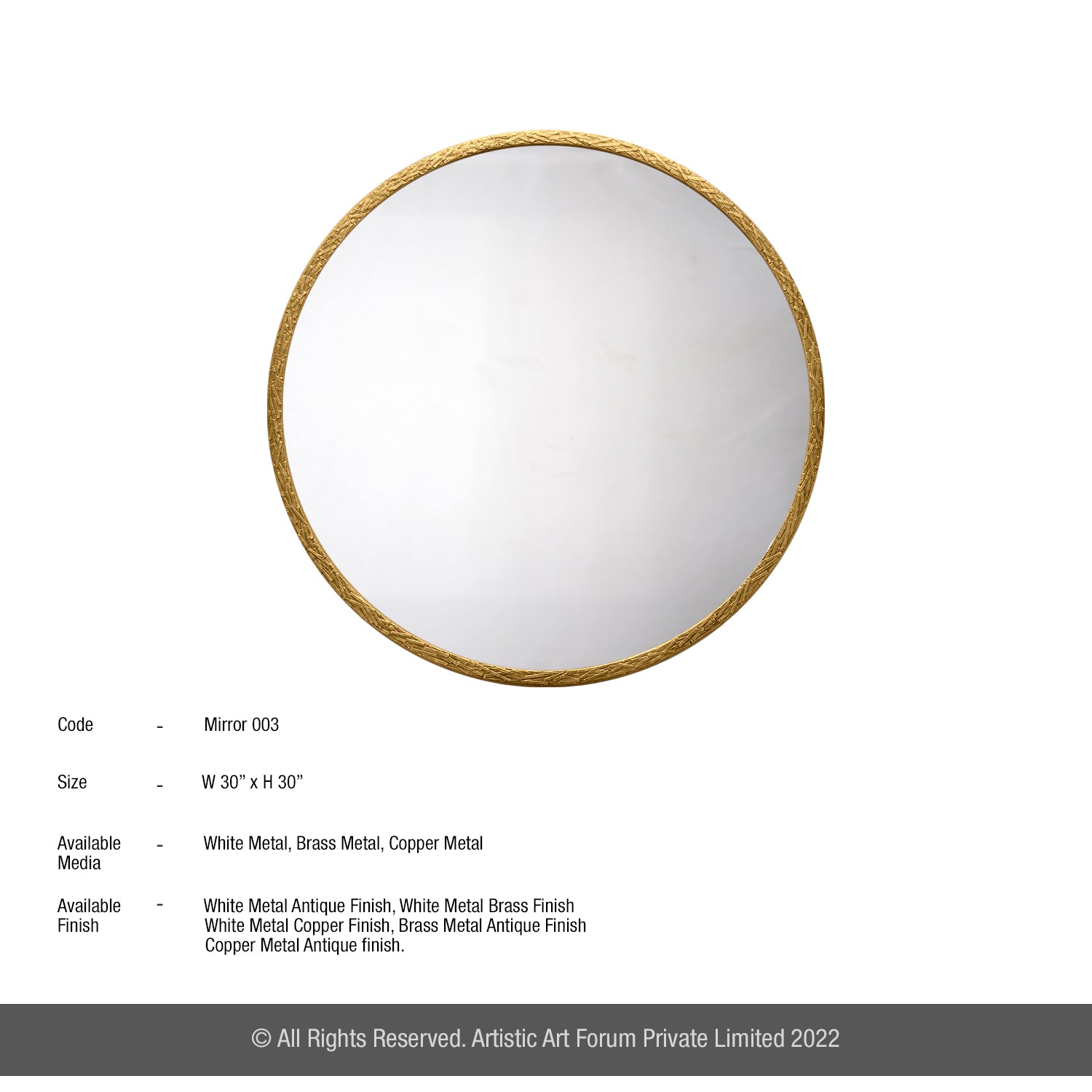 Simple wall mirror for bedroom decor with clean and minimal design