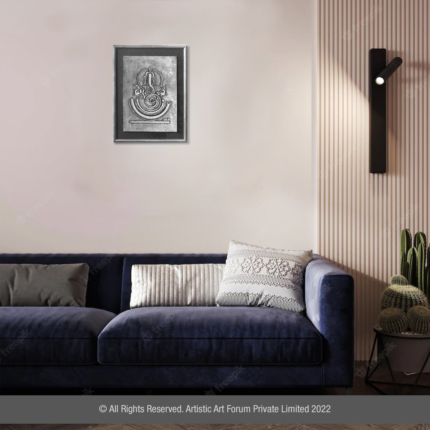 conceptual Ganesha metal wall art for modern home decor