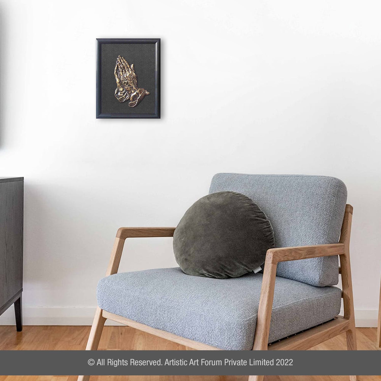 praying hands brass wall art for home decor