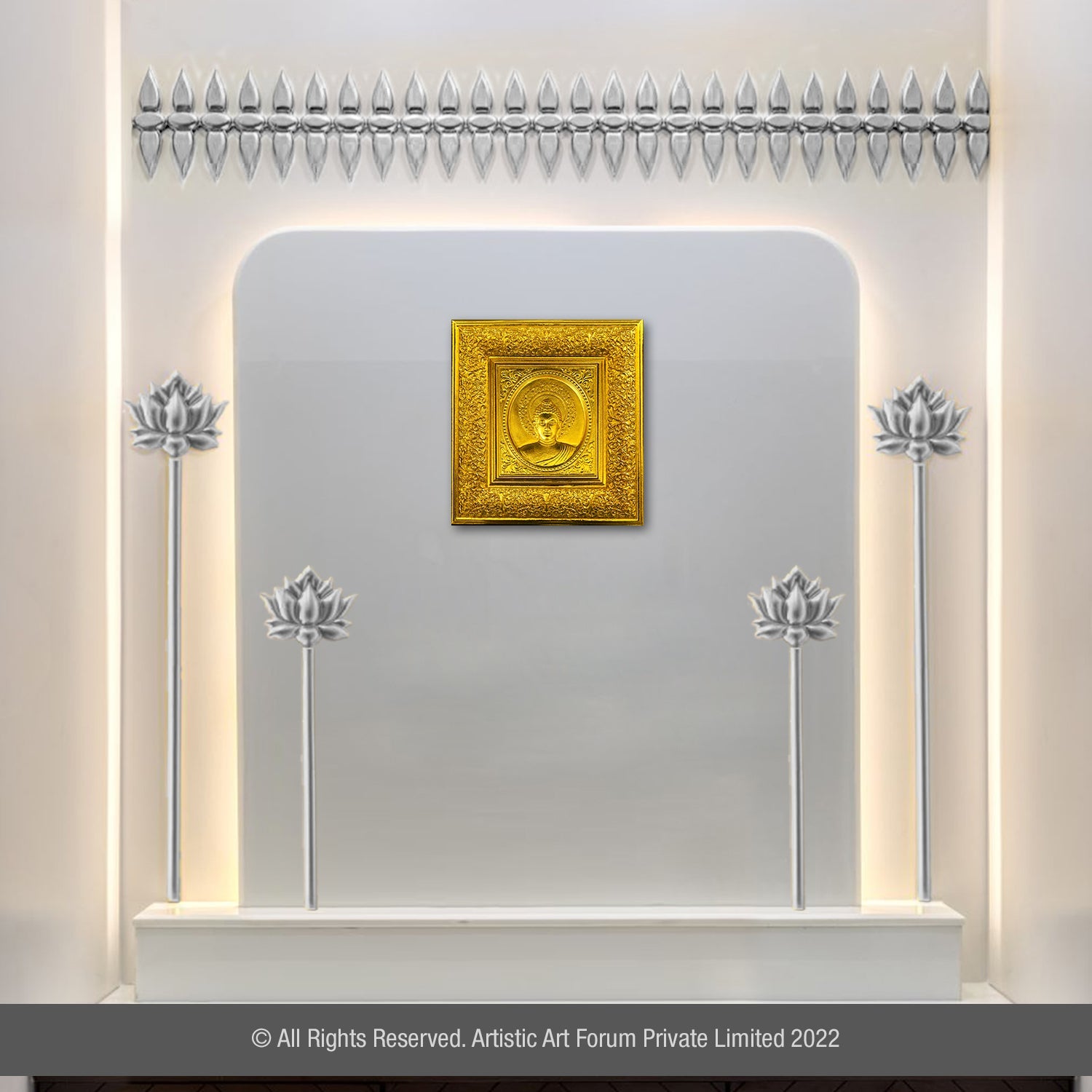 Buddha face gold wall hanging for living room