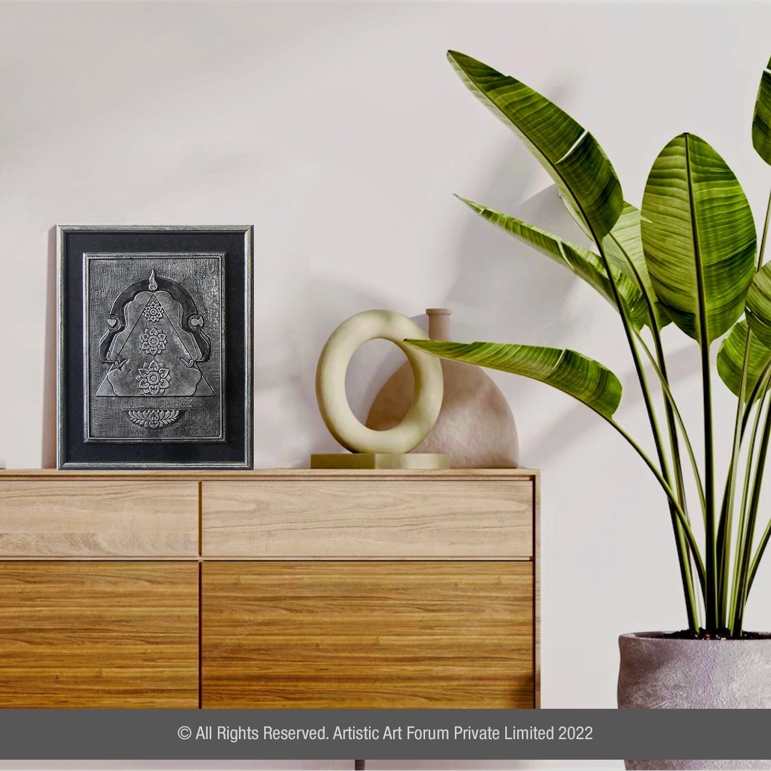 contemporary Ganesha metal wall decor for living room