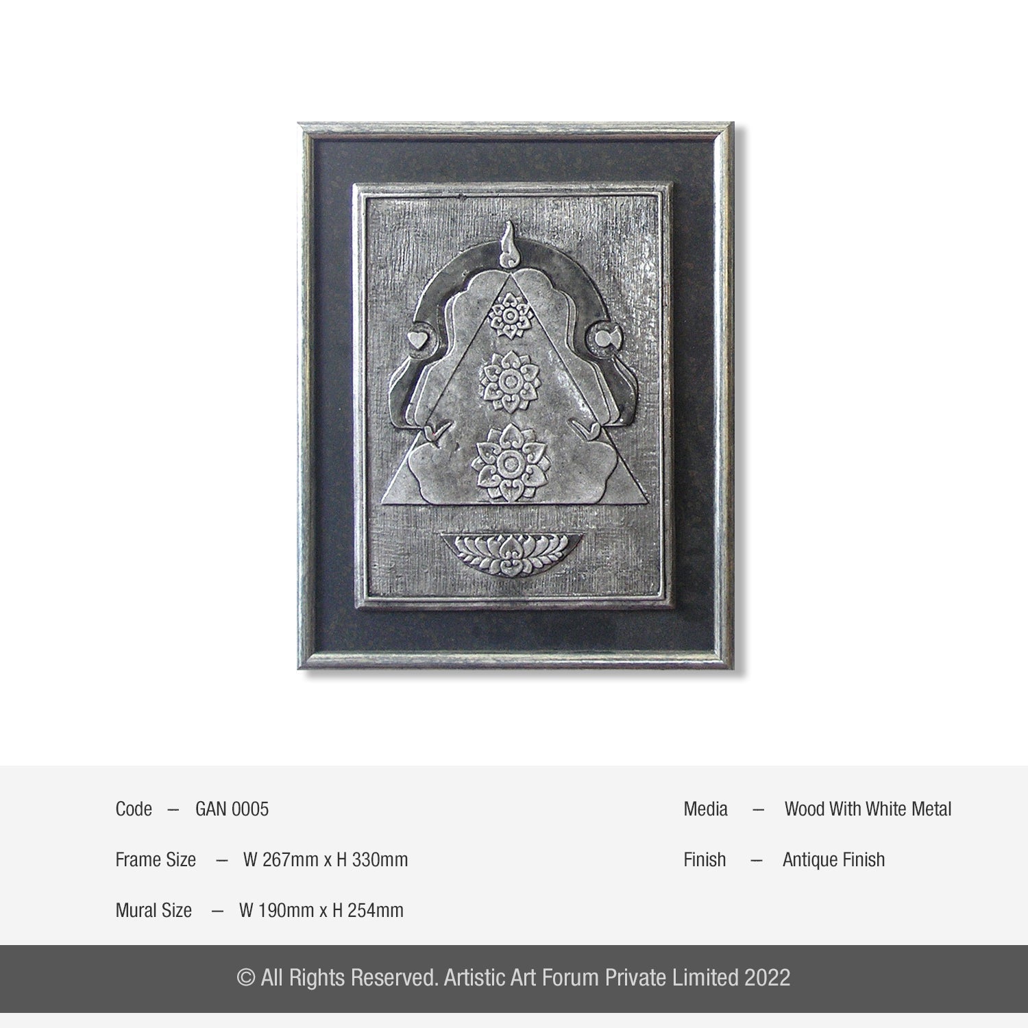 Contemporary Ganesha White Metal Antique Finish - Artistick's Online