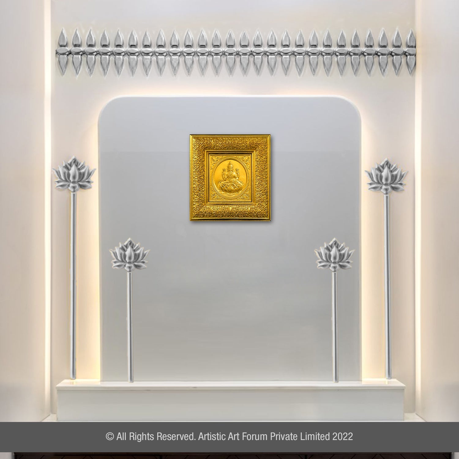 Lakshmi gold plated wall decor for pooja room