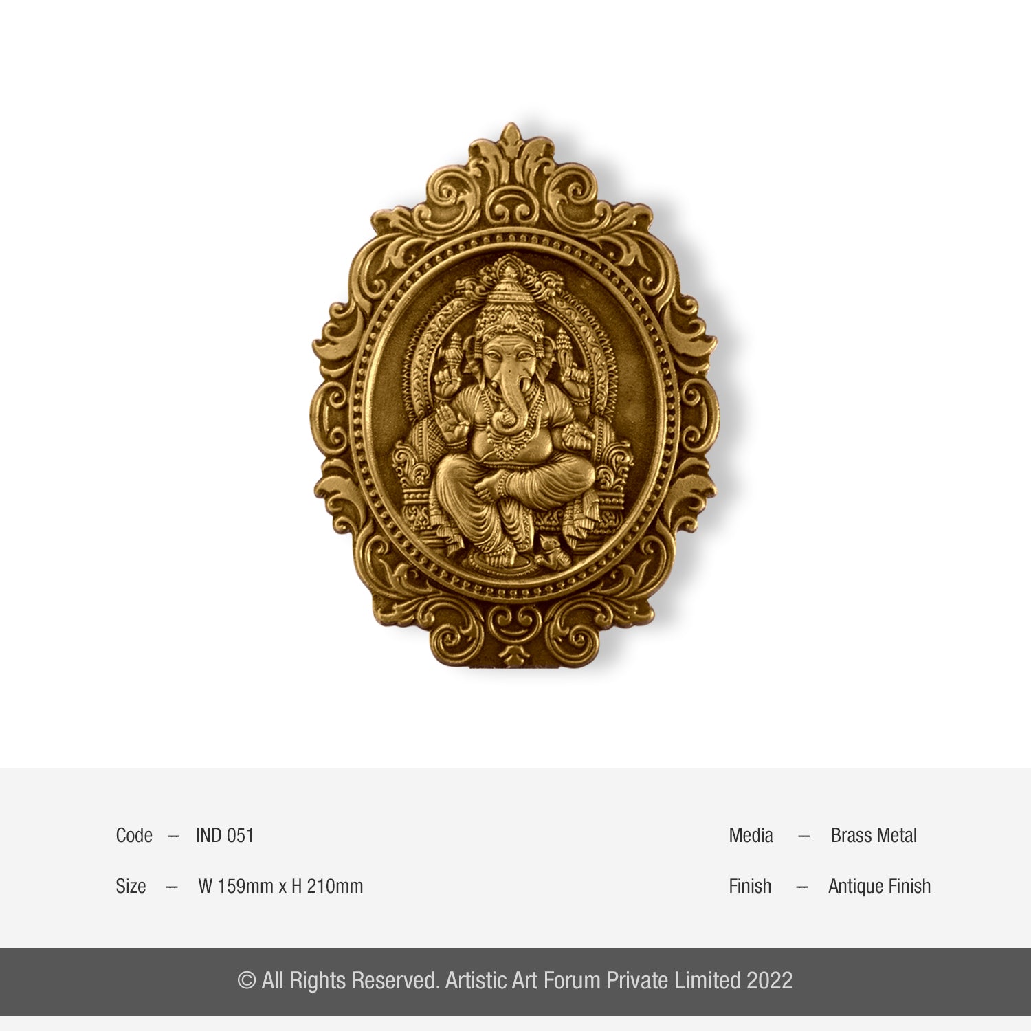 Ganesha Brass Metal Antique Finish - Artistick's Online