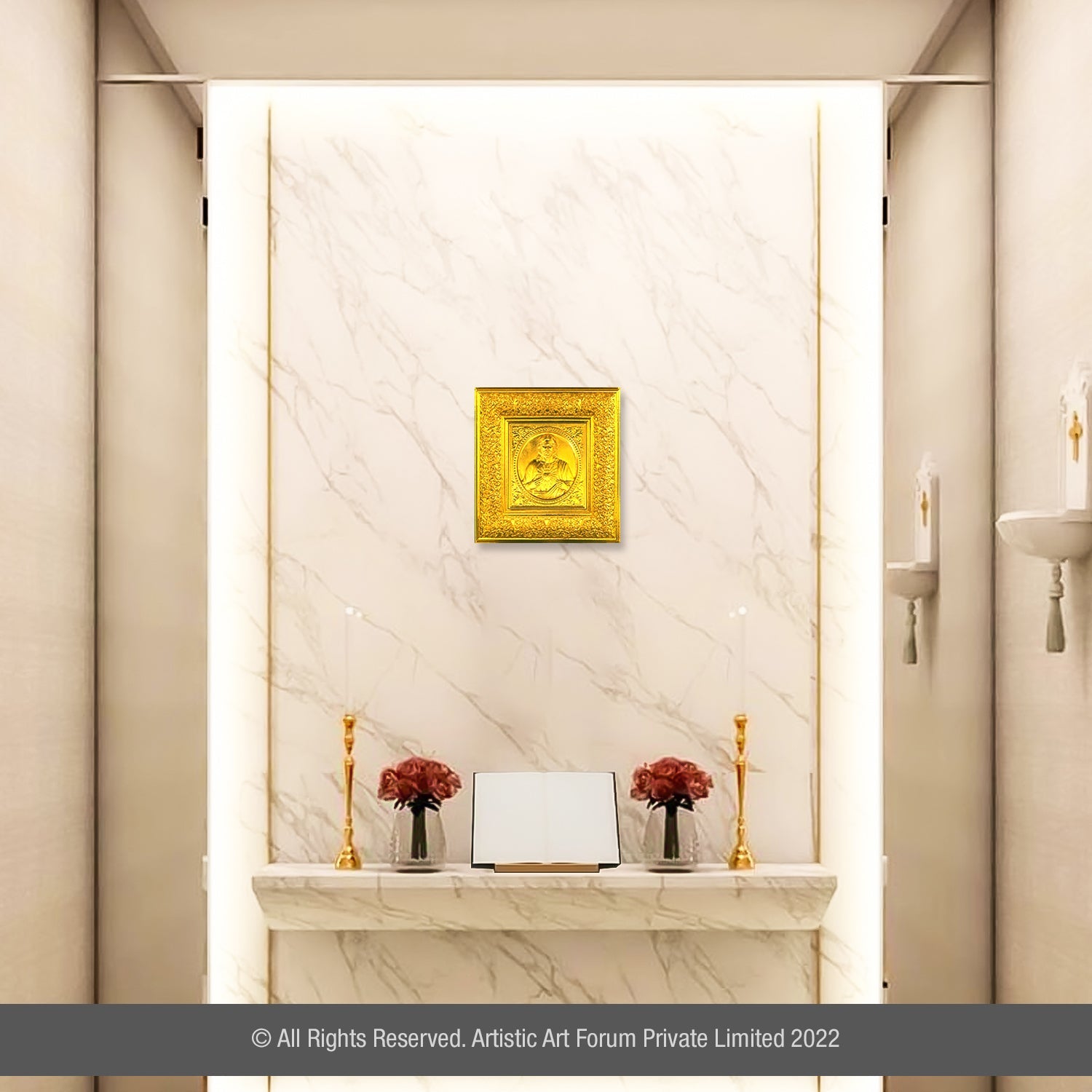 gold Jesus wall hanging for Christian home