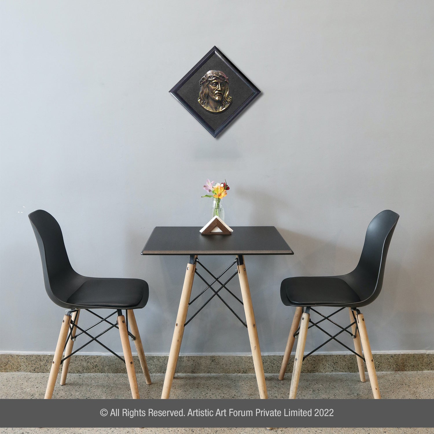 Jesus head brass metal wall art for home decor