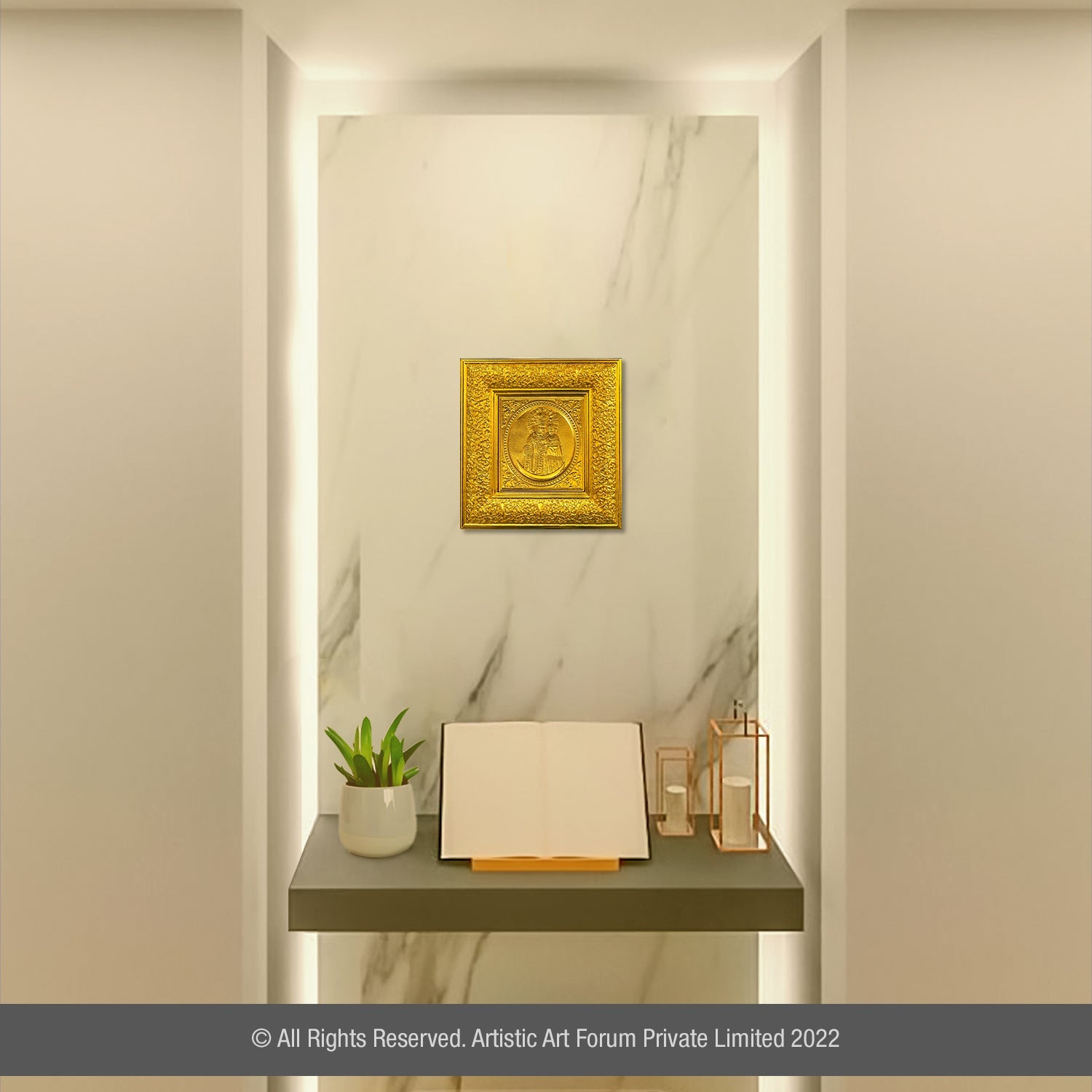 Mother Mary gold plated wall art for home decor