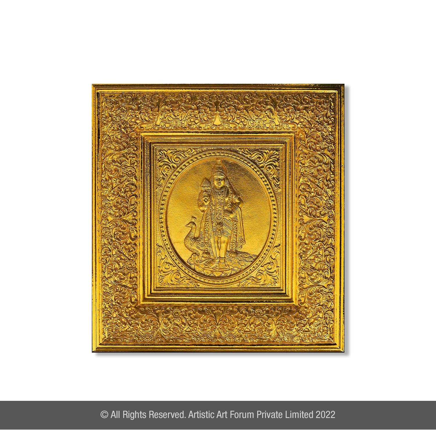 Murugan gold frame wall decor for pooja room