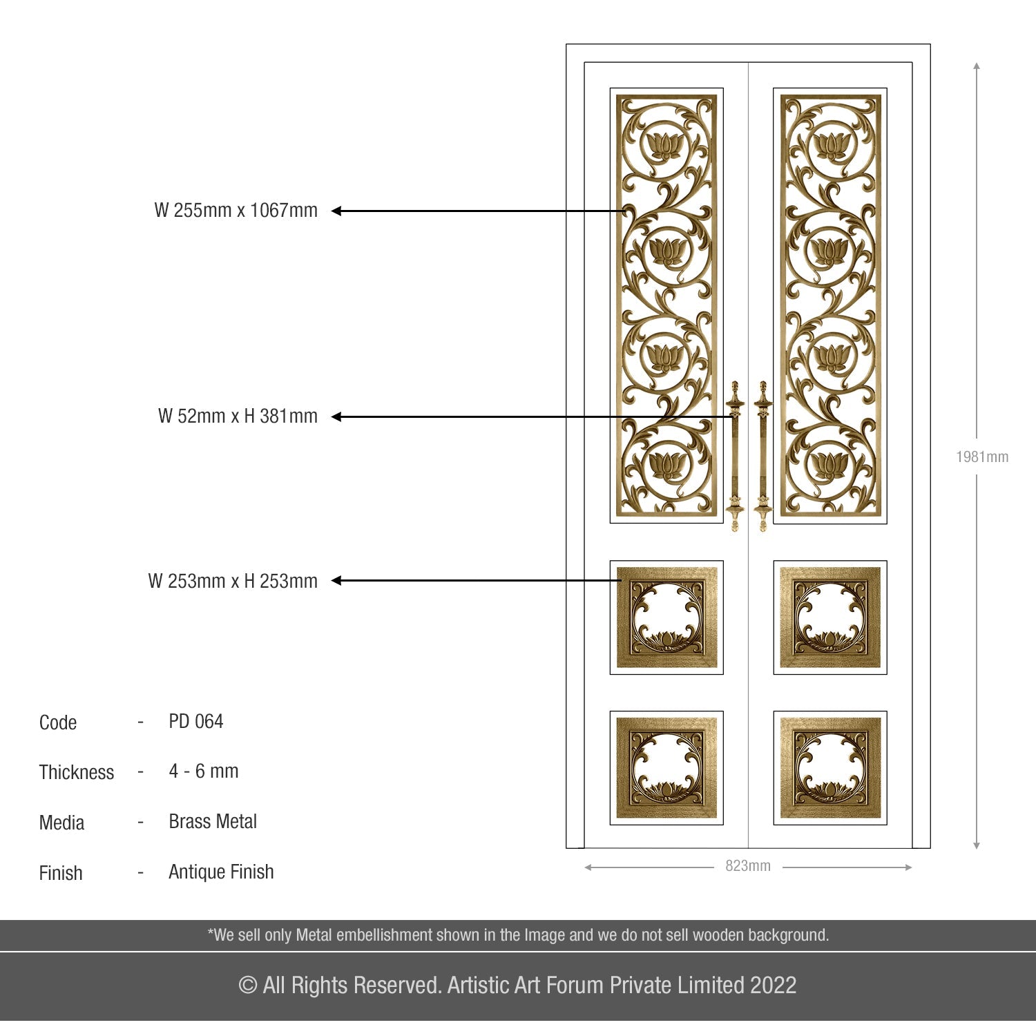 Grill & Bell Accessories For Pooja Door Design | For Pooja Room Design