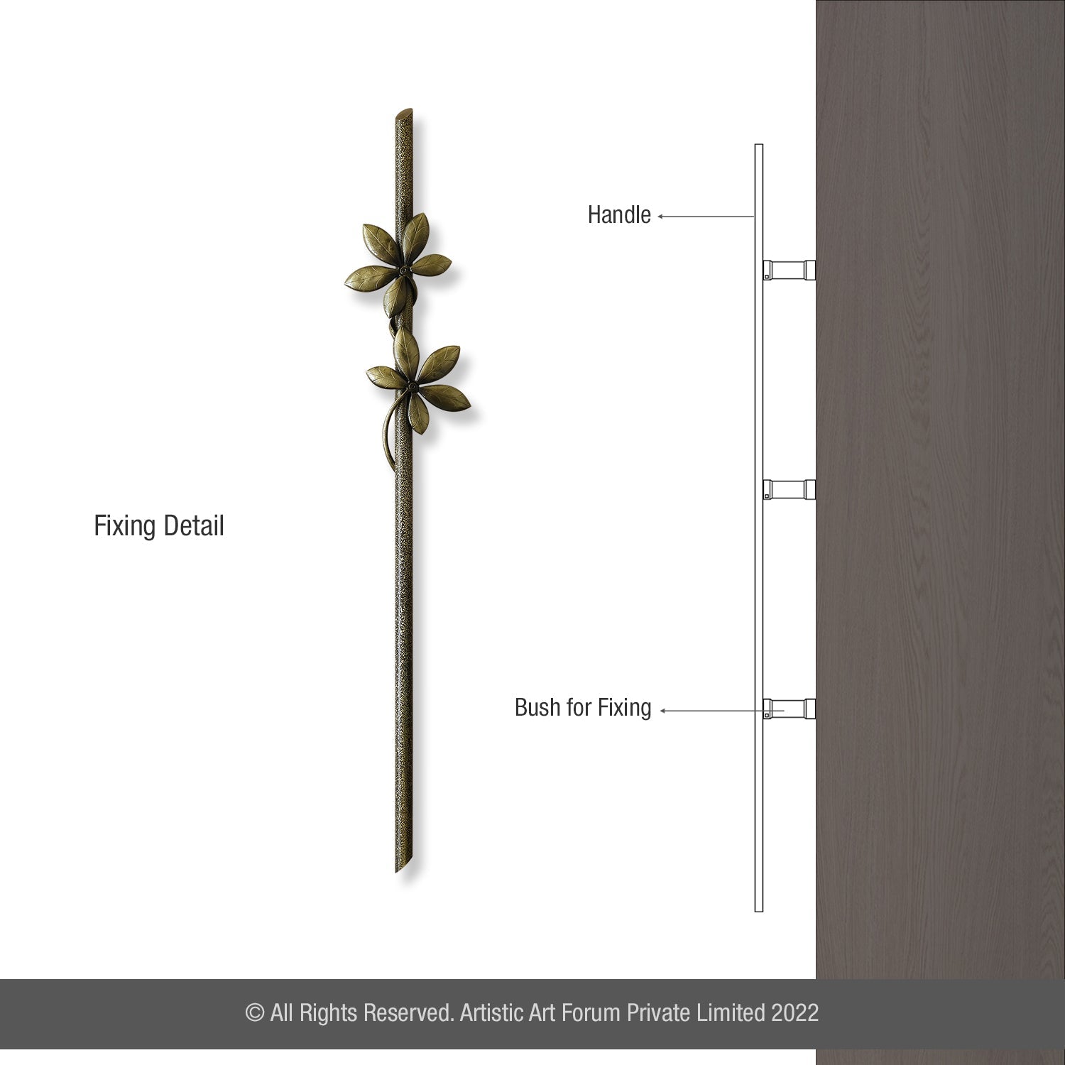 Handle Brass Metal Antique Finish - Artistick's Online