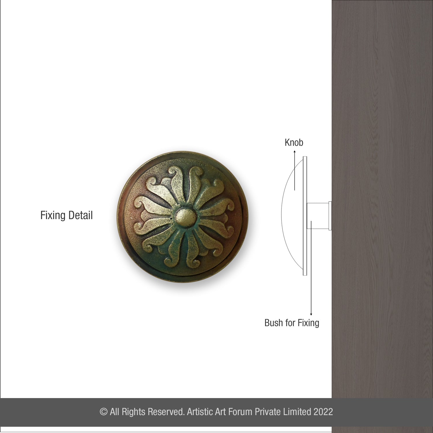 Door Knobs Brass Metal Patina Finish - Artistick's Online