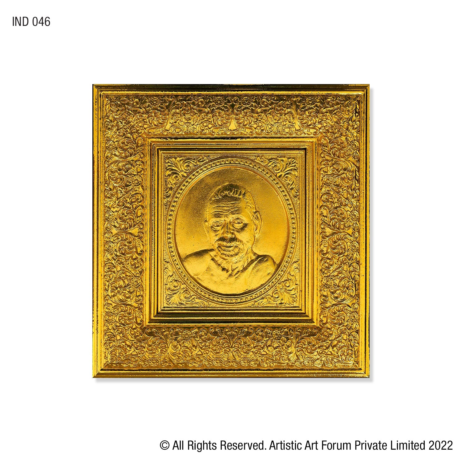 Sri Ramana Maharshi wall frame gold finish for pooja room
